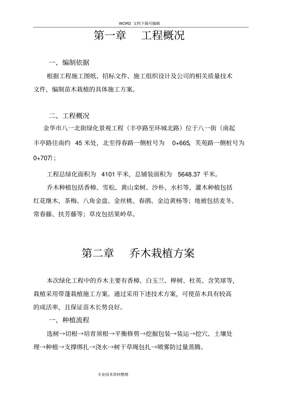 苗木栽植施工组织方案_第1页