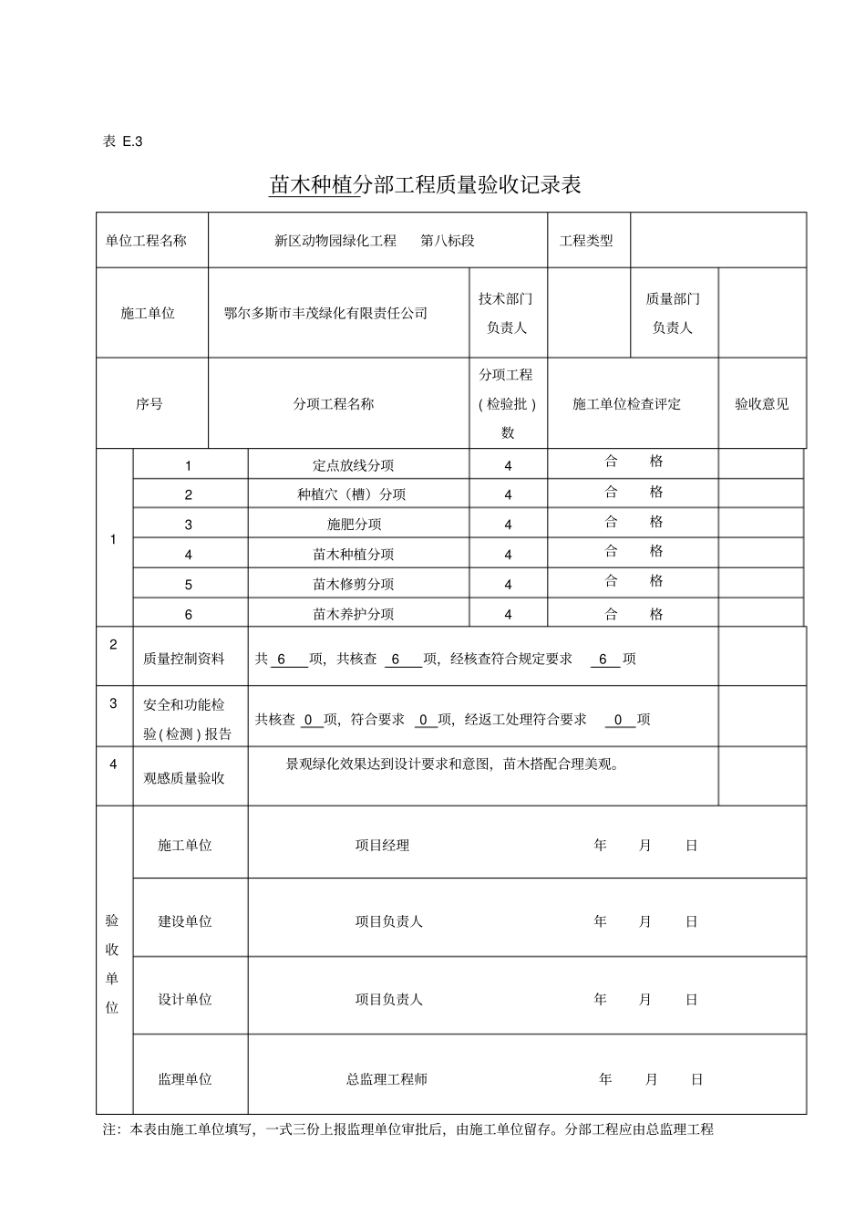 苗木种植分部分项报验表_第2页