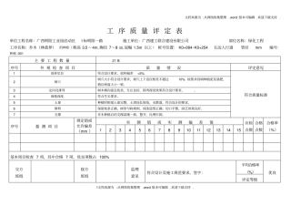 苗木种植乔木工序质量评定表