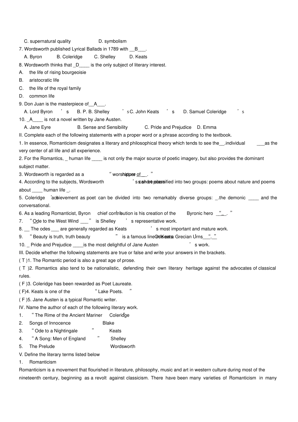 英国文学史选读__复习要点总结_第3页