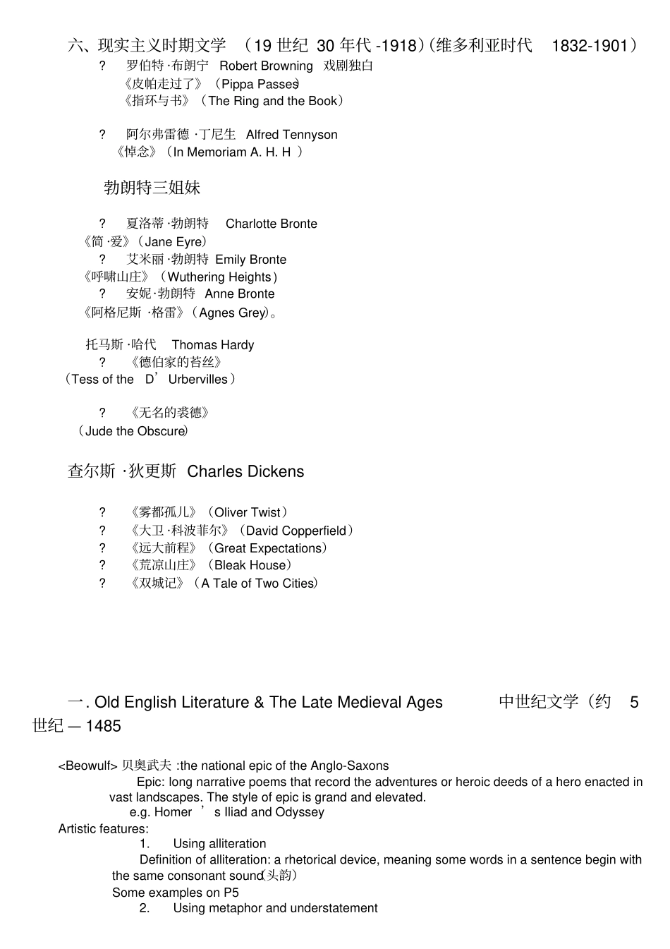 英国文学简史期末测验考试复习要点刘炳善版英语专业大必备_第3页