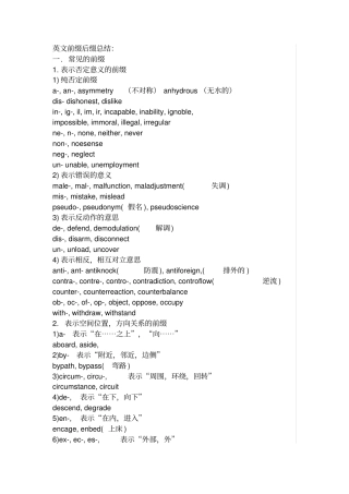 英文前缀后缀总结