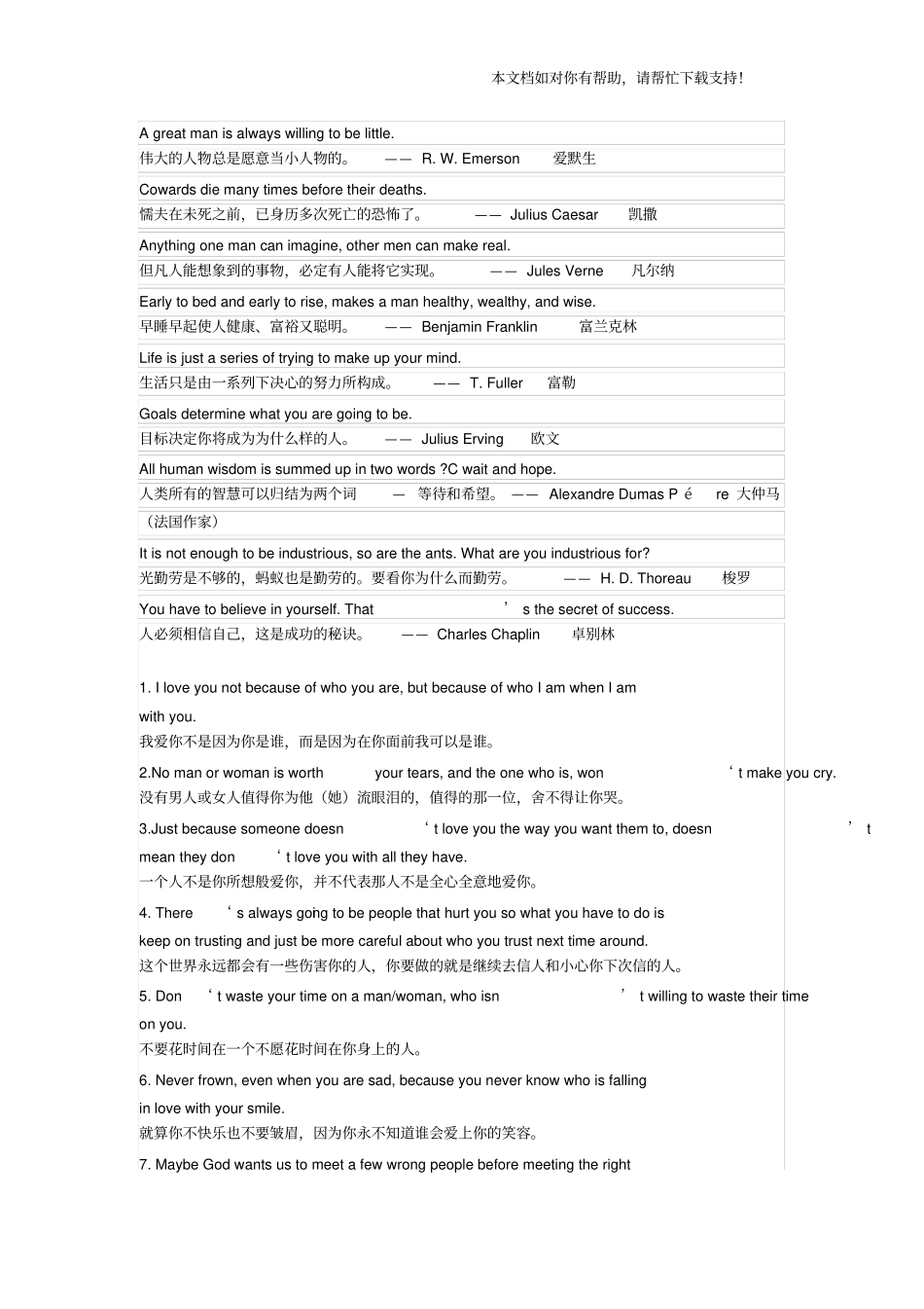 英文版名人名言_第2页