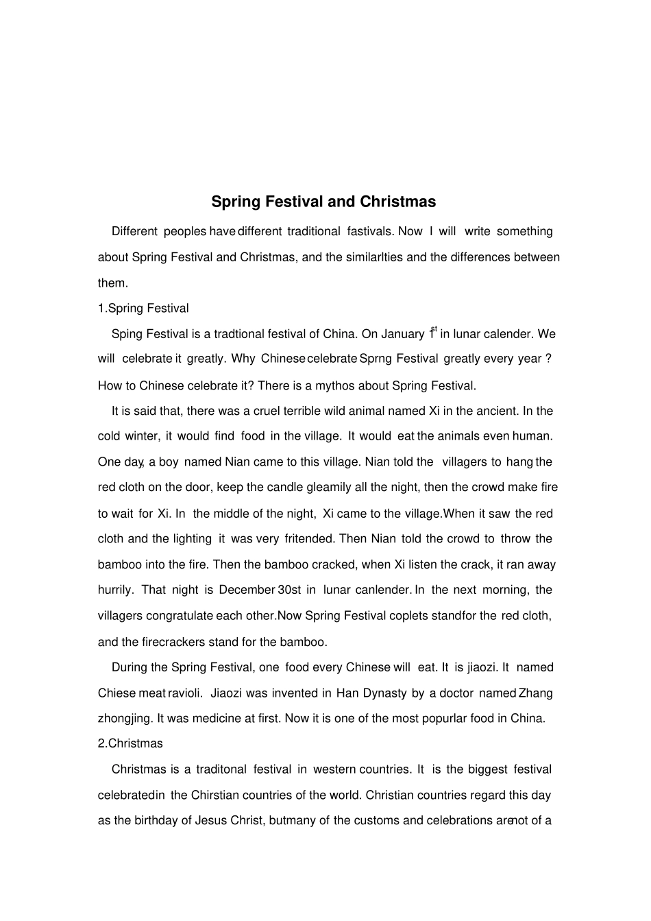 英文版春节和圣诞节简介和比较_第2页