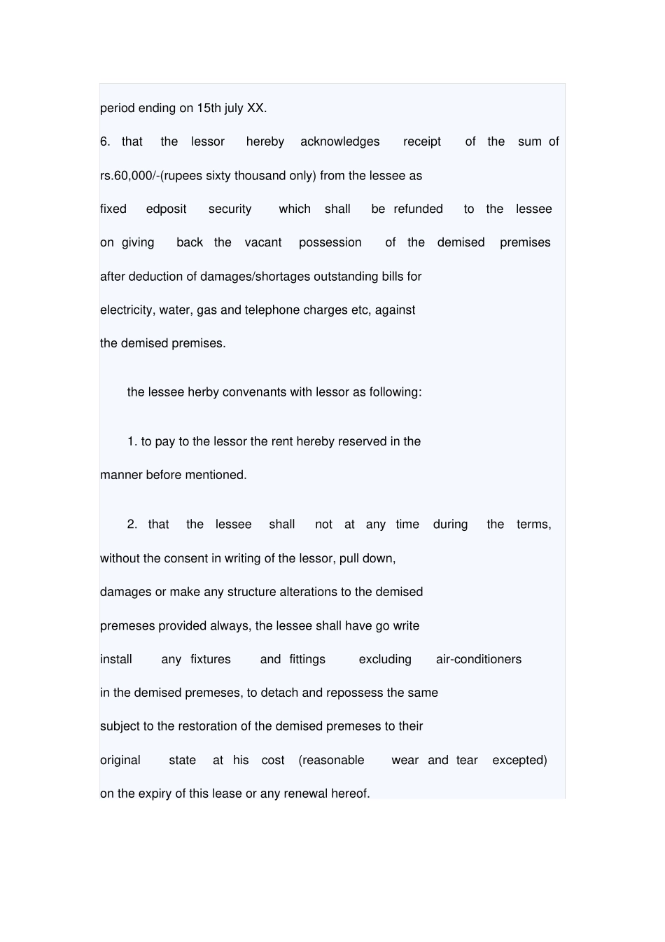 英文版租房合同样本_第3页