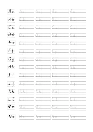 英文笔划及描红直接打印超好用