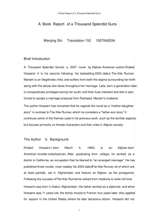 英文读书报告参考范文bookreport