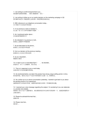 英文邮件常用100句子
