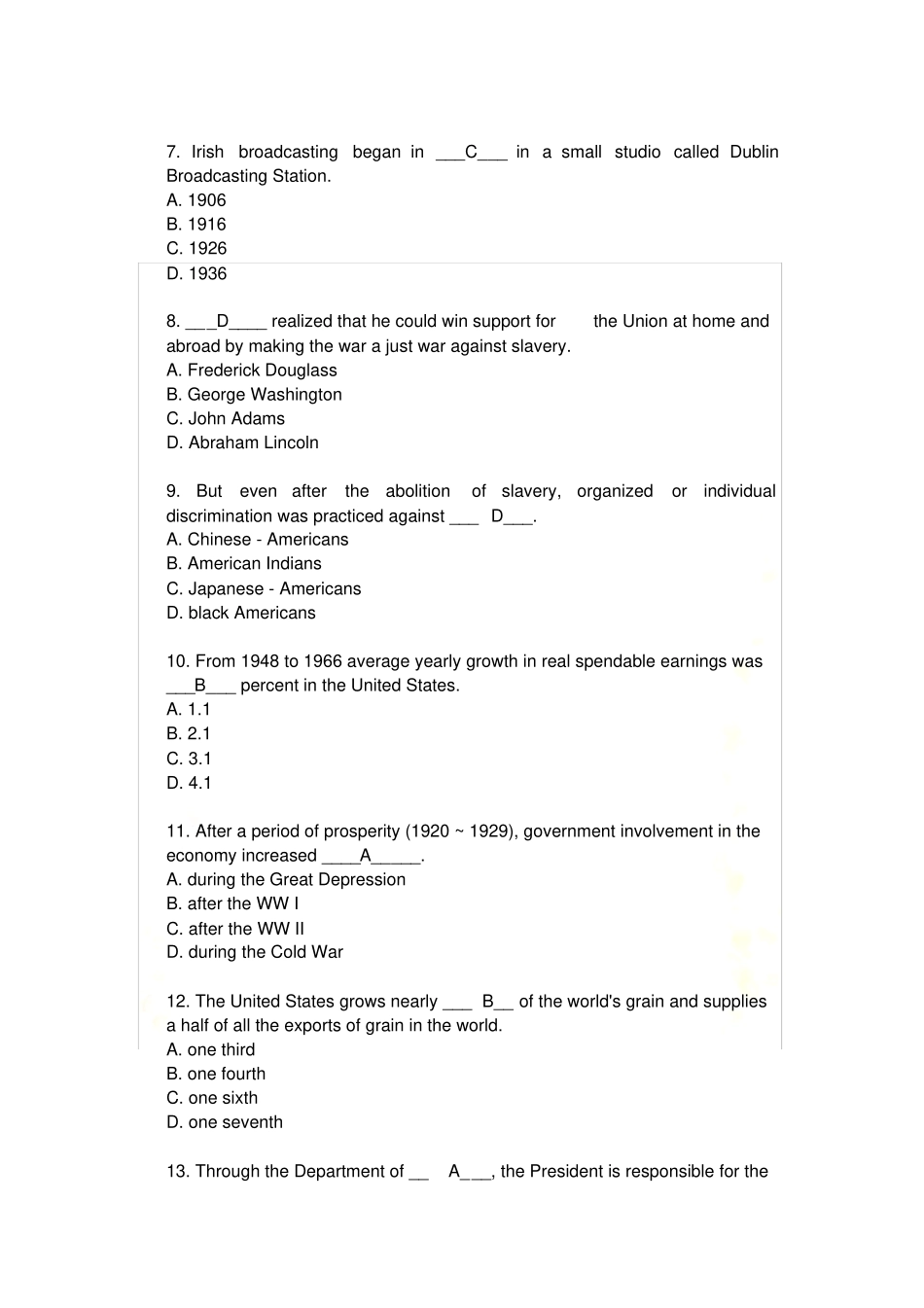 英美文化真题练习_第3页