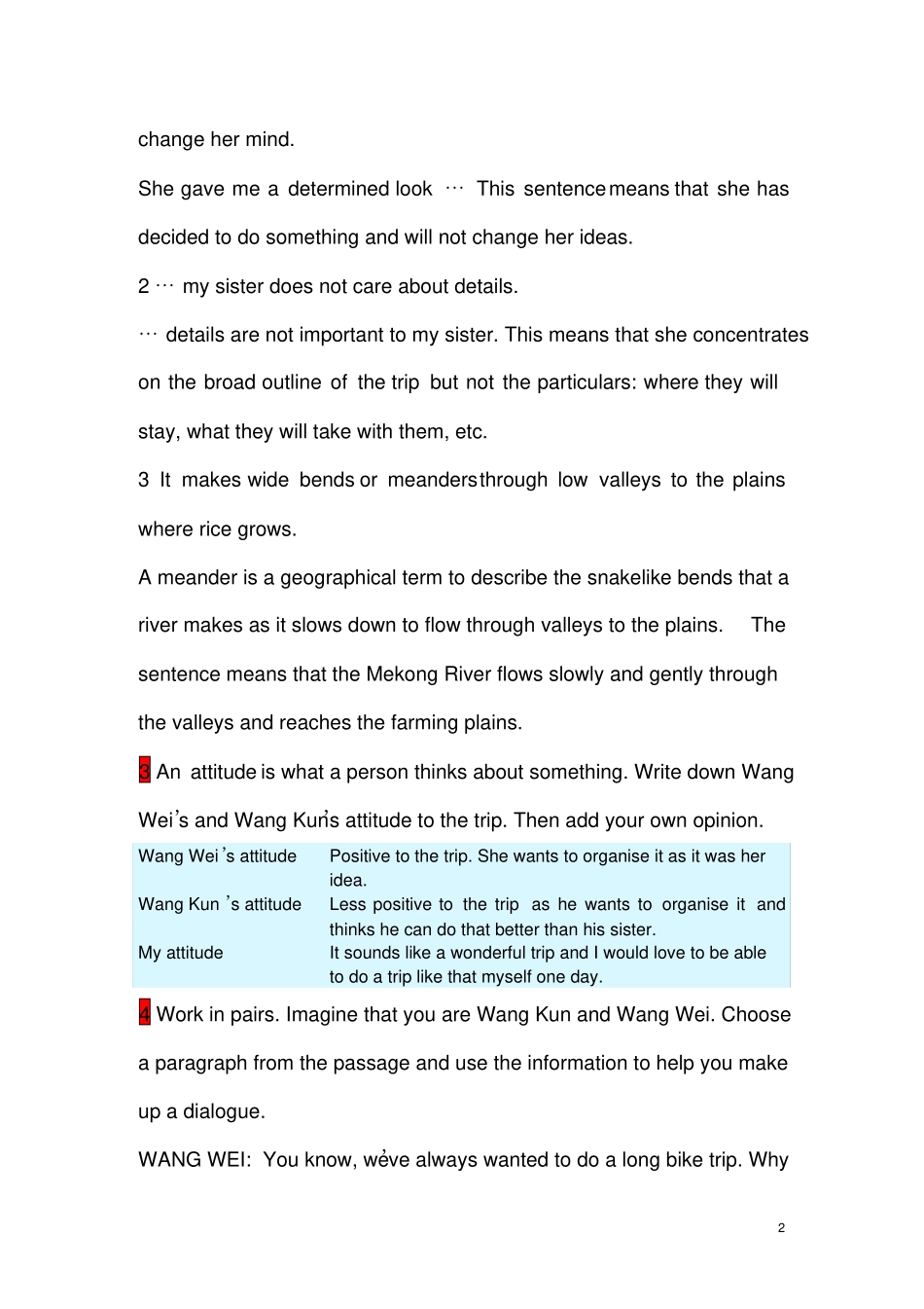 英语1必修unit3练习及参考答案_第2页