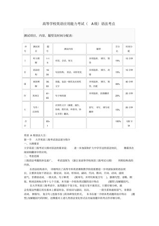 英语A级考试语法大全