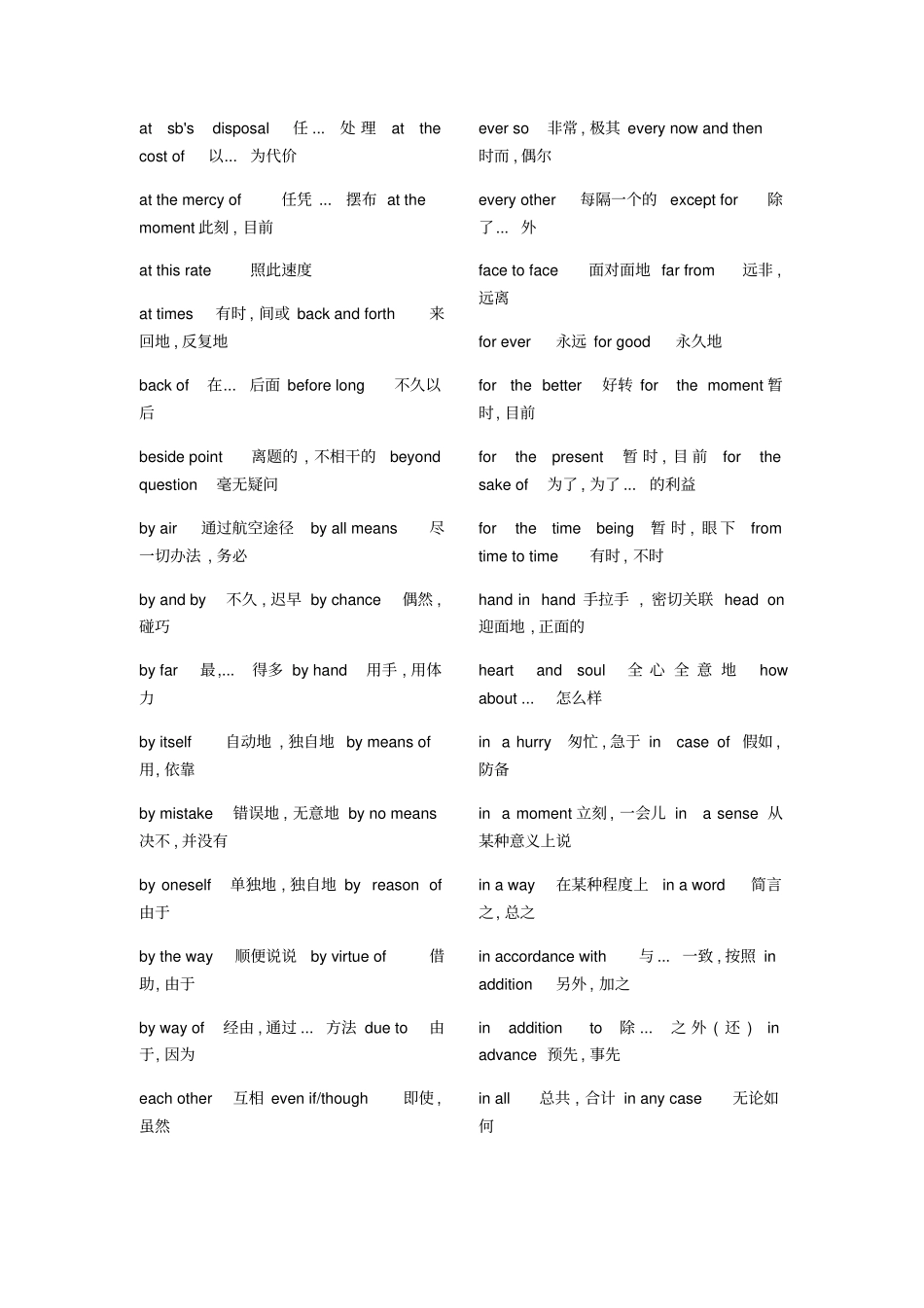 英语B级常考常用短语_第2页