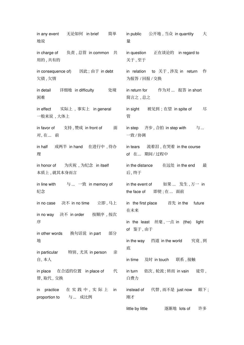 英语B级常考常用短语_第3页