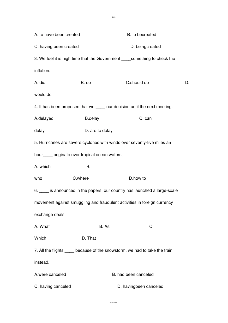 英语专业四级语法词汇练习题_第3页