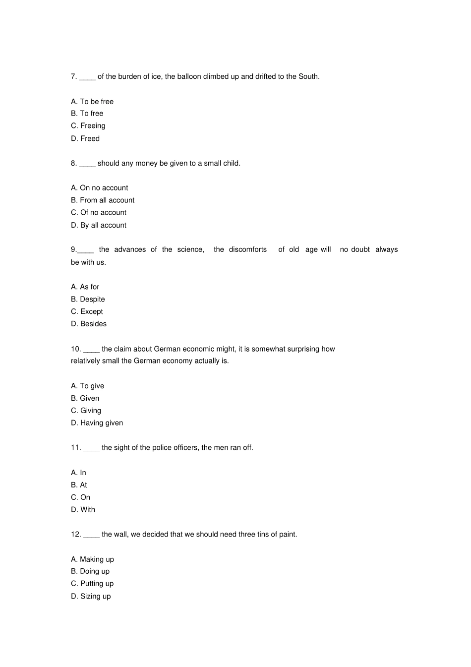 英语专业四级语法与词汇练习150题-附答案_第2页
