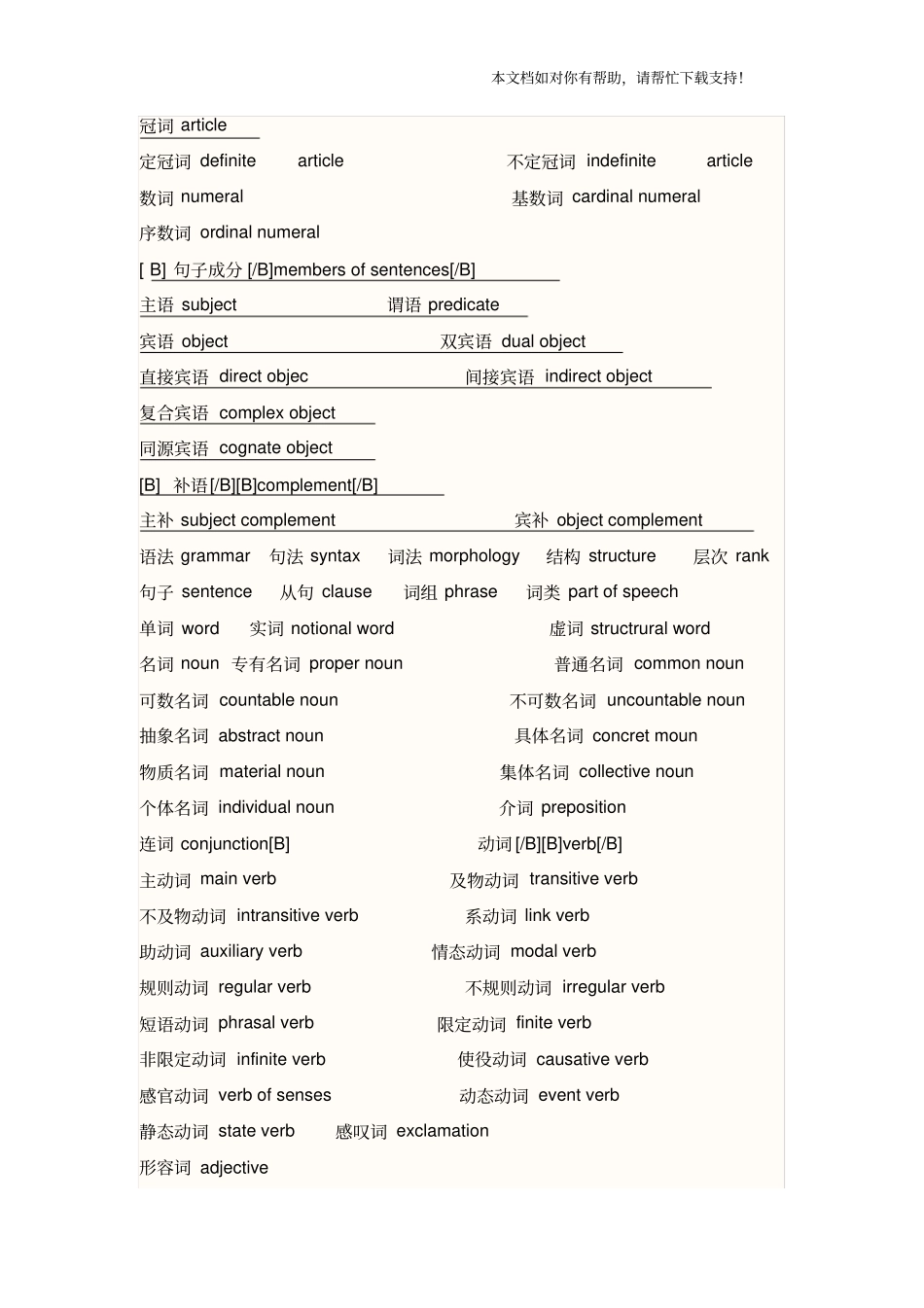 英语专业术语大全_第1页