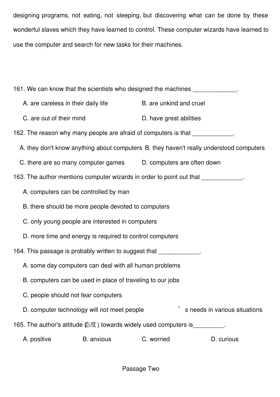 英语专项复习资料阅读理解_第2页