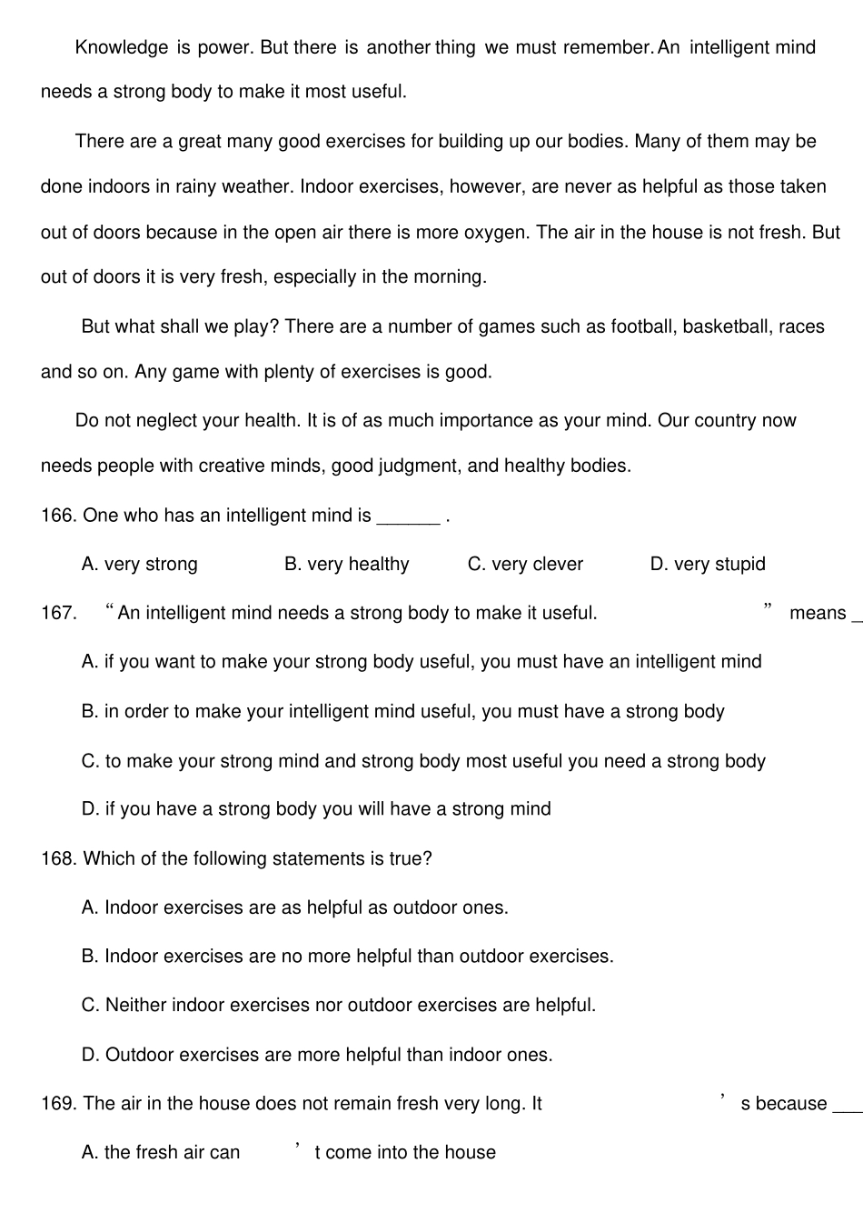 英语专项复习资料阅读理解_第3页