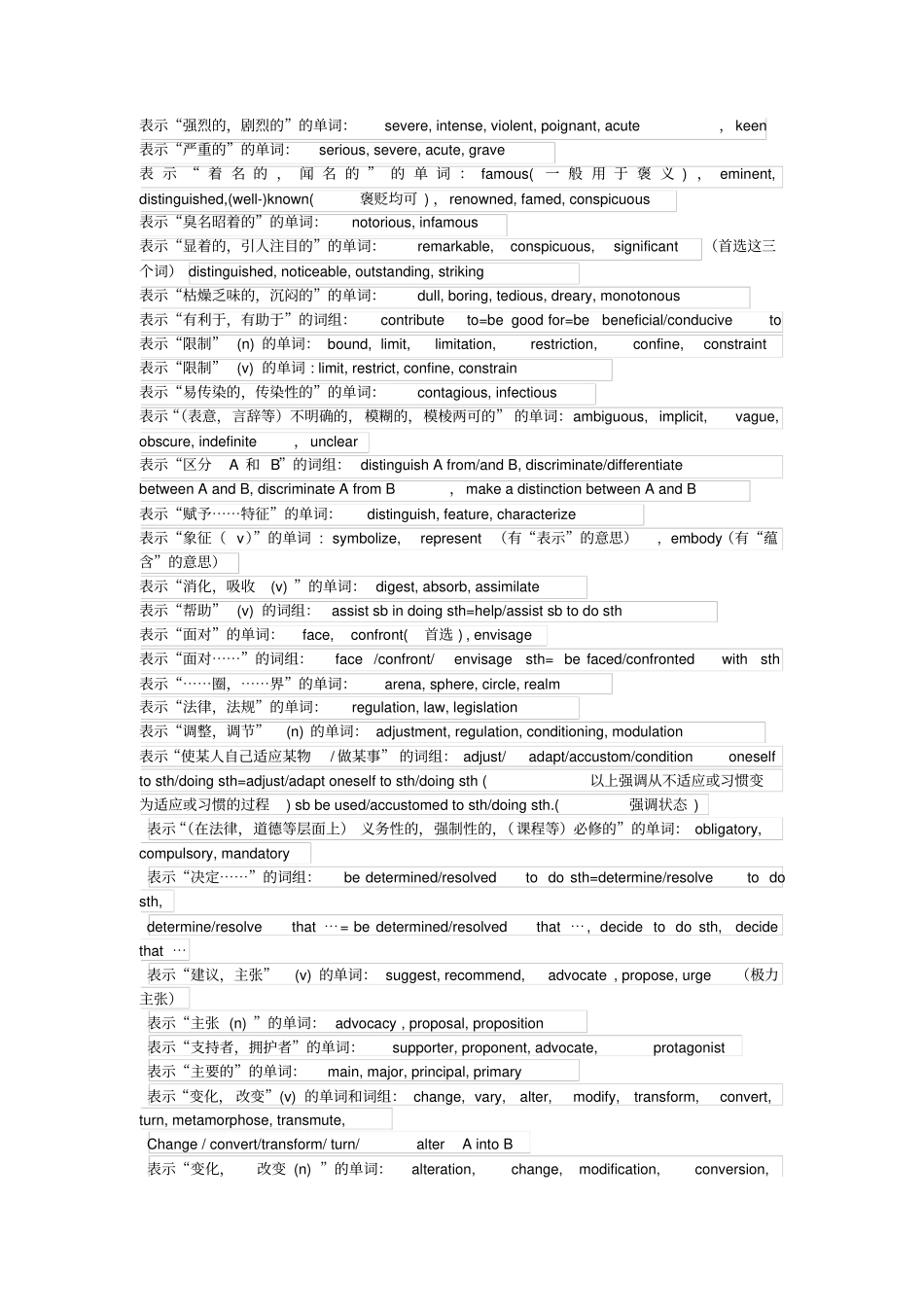 英语中常见的同义词集锦_第2页