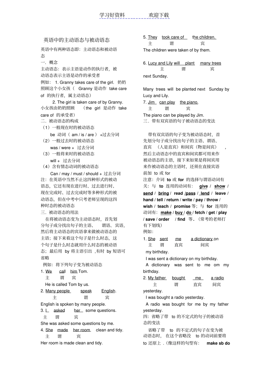 英语中的主动语态与被动语态_第1页