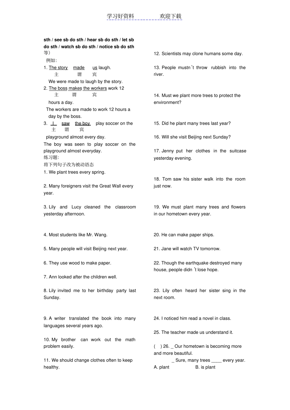 英语中的主动语态与被动语态_第2页