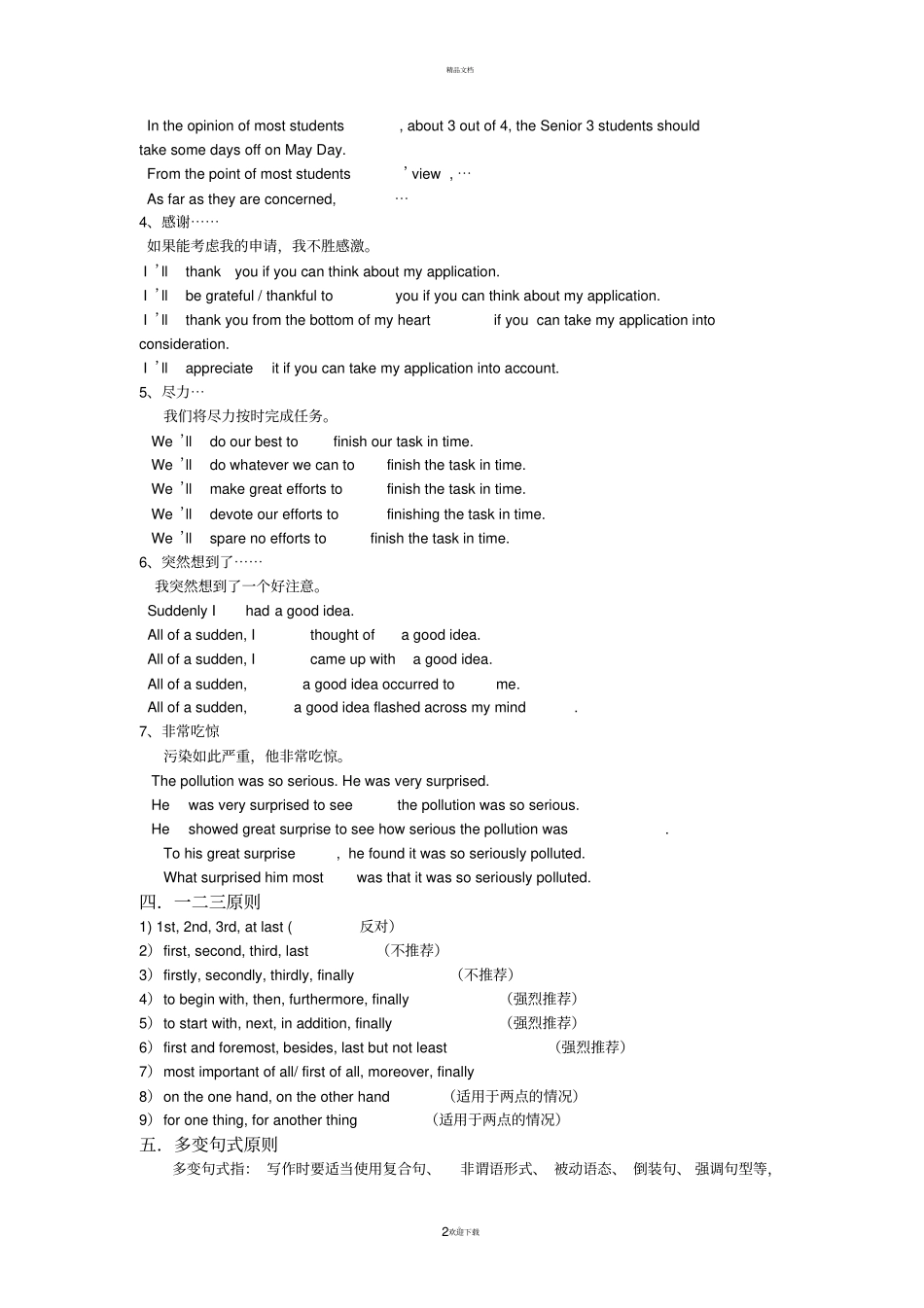 英语书面表达高分与技巧完整_第2页