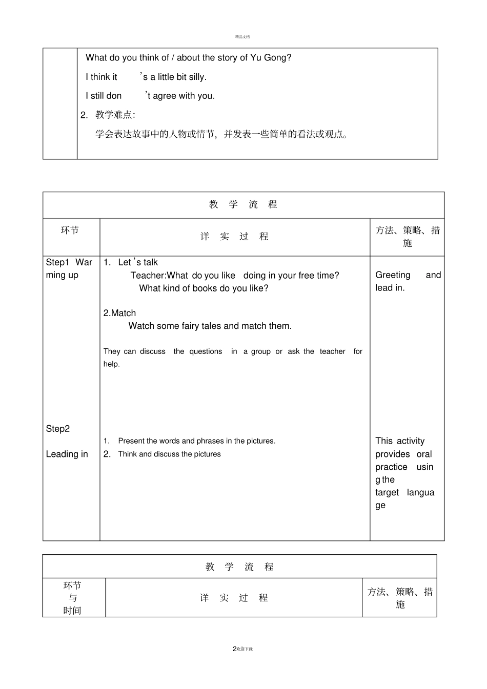 英语人教版八年级下册unit-教学设计_第2页