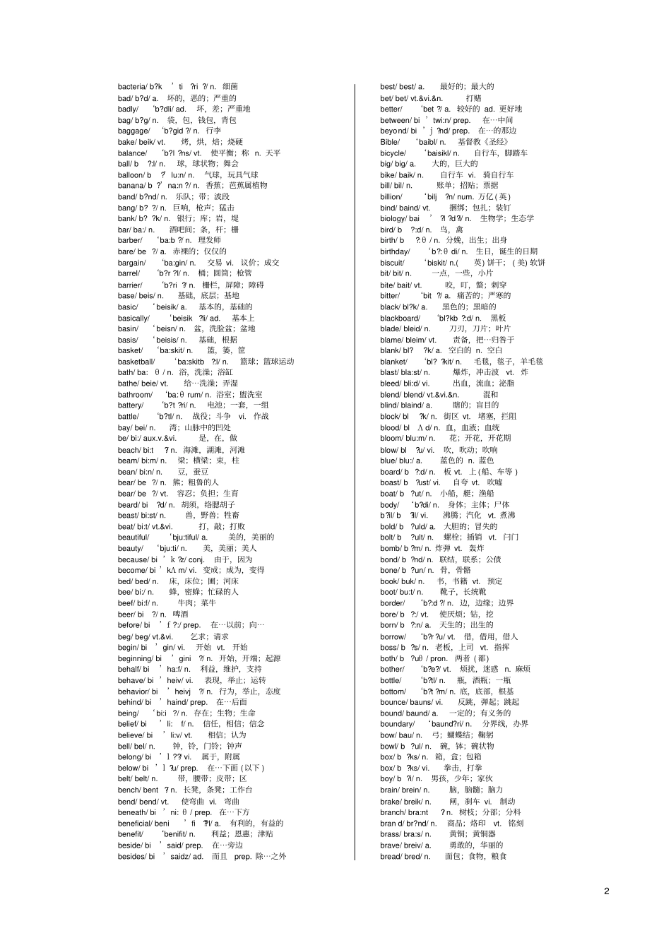 英语六级词汇表带音标免费下载_第2页
