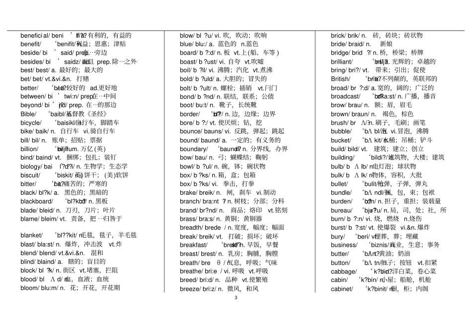 英语六级词汇表带音标_第3页