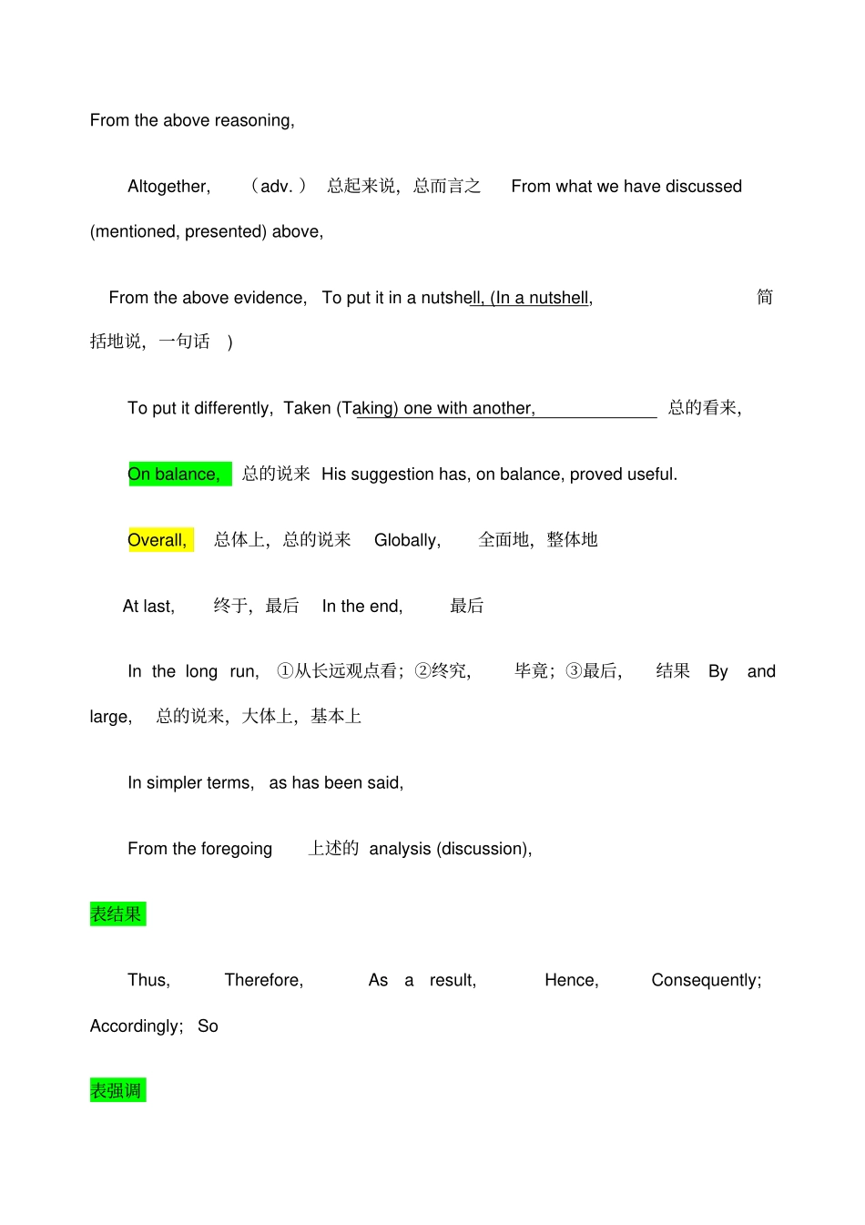 英语写作常用连接词及短语_第3页