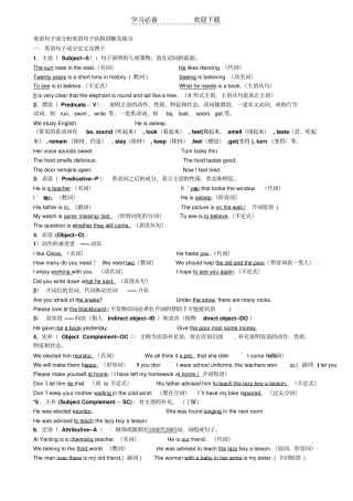 英语句子成分讲解及练习-学生