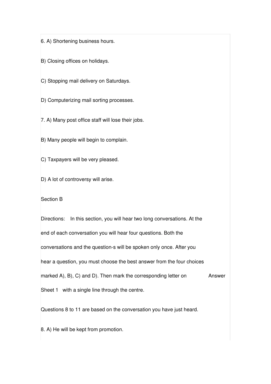 英语四级真题试卷一_第3页