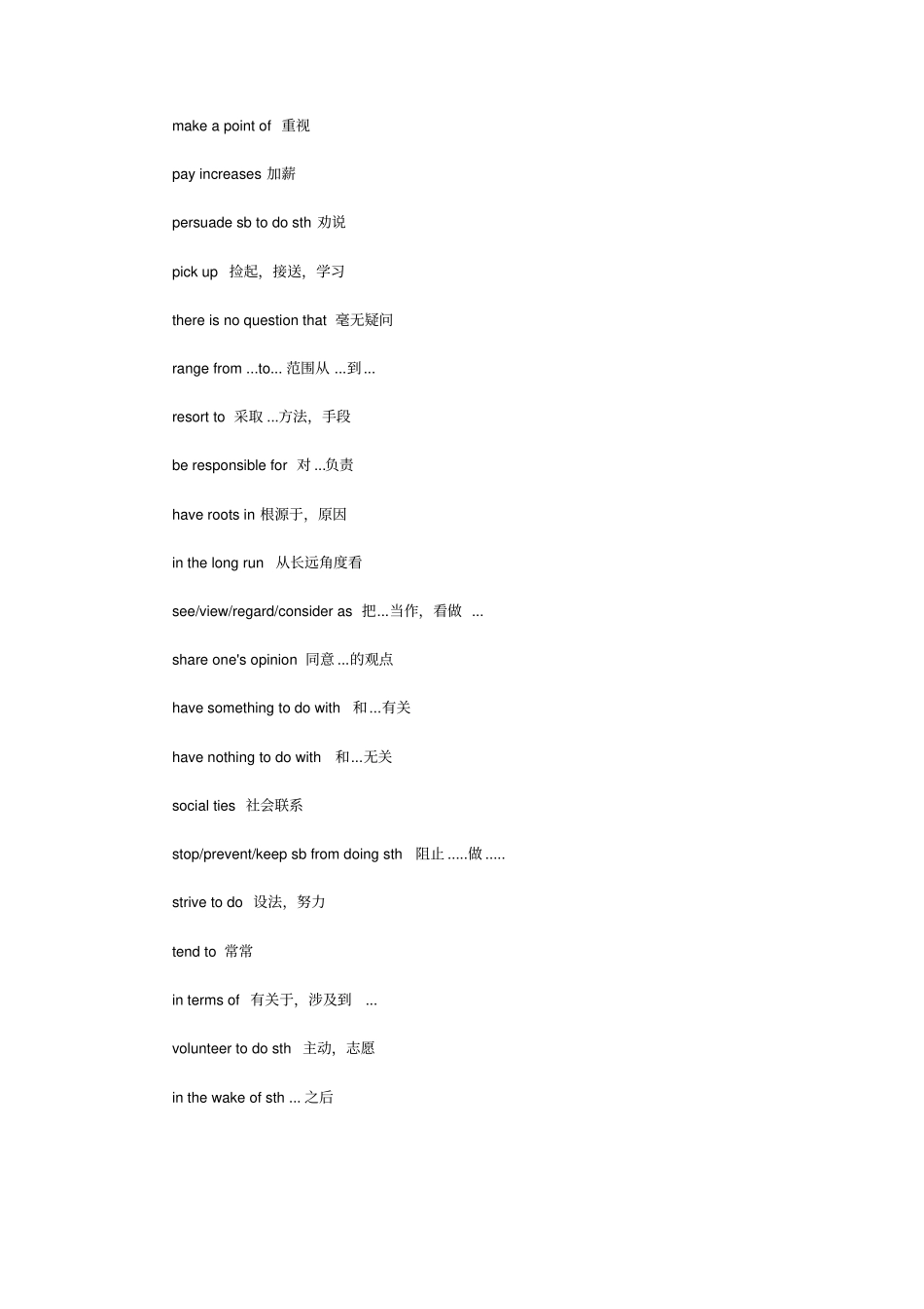 英语四级听力60个高频词组_第3页