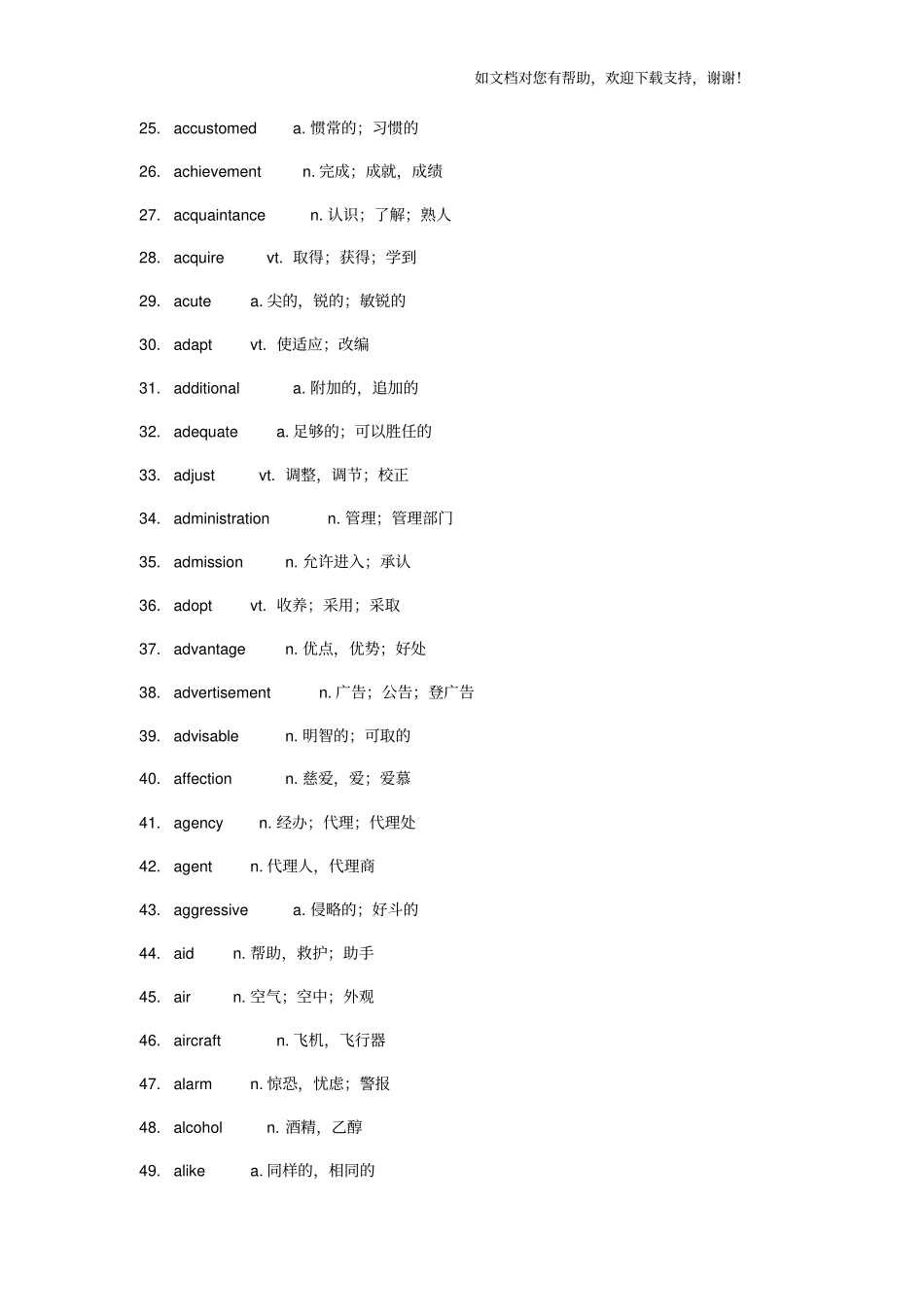 英语四级高频词汇_第2页