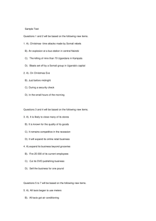 英语四级考试模拟题