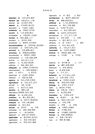 英语常考词汇表讲解