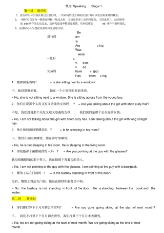 英语概念Speaking---Stage-1