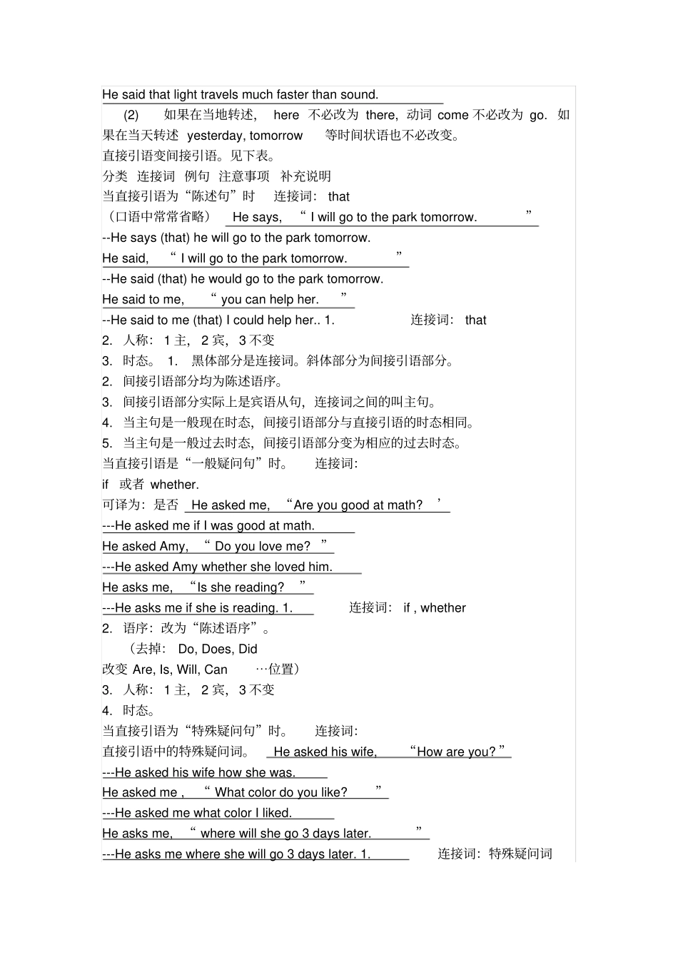 英语直接引语和间接引语_第3页