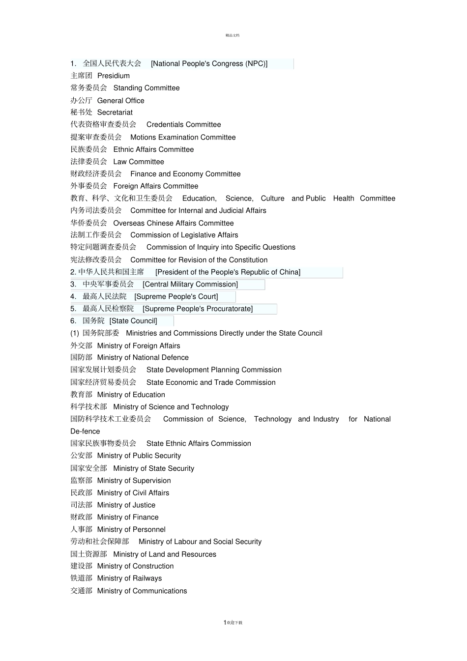 英语翻译考试常用词汇_第1页