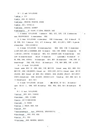 英语词组及短语讲解