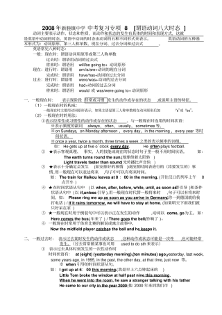 英语谓语动词八大时态