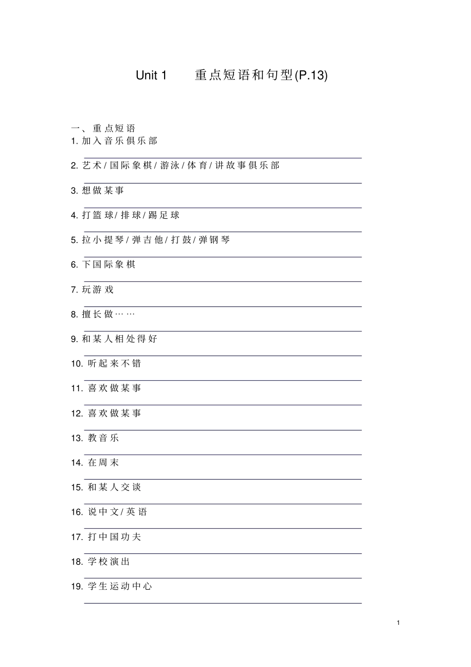 英语重点短语和句型七年级下良心出品必属精品_第1页