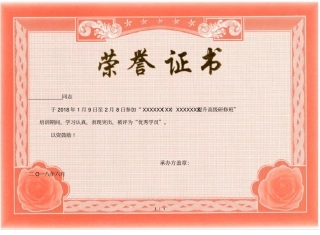 荣誉证书模板带图