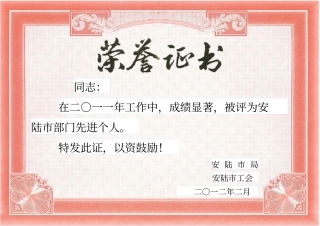 荣誉证书模板版