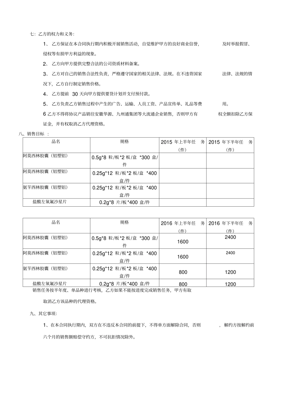 药品代理全国大包合同样板_第2页
