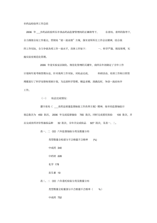 药品检验所工作总结