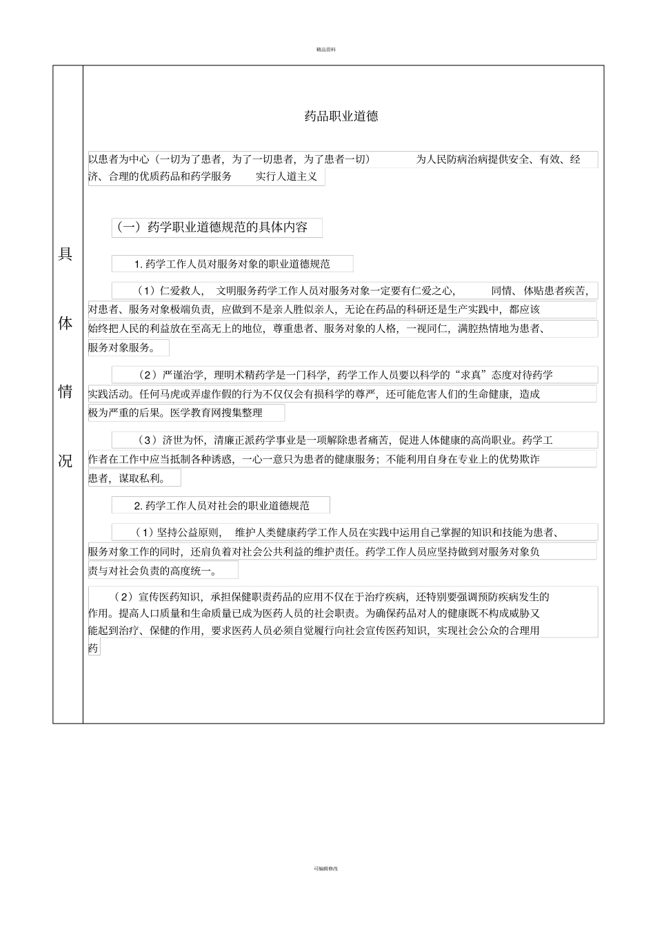 药品职业道德培训记录_第3页