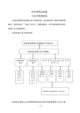 药学部药事质量与安全管理体系建设