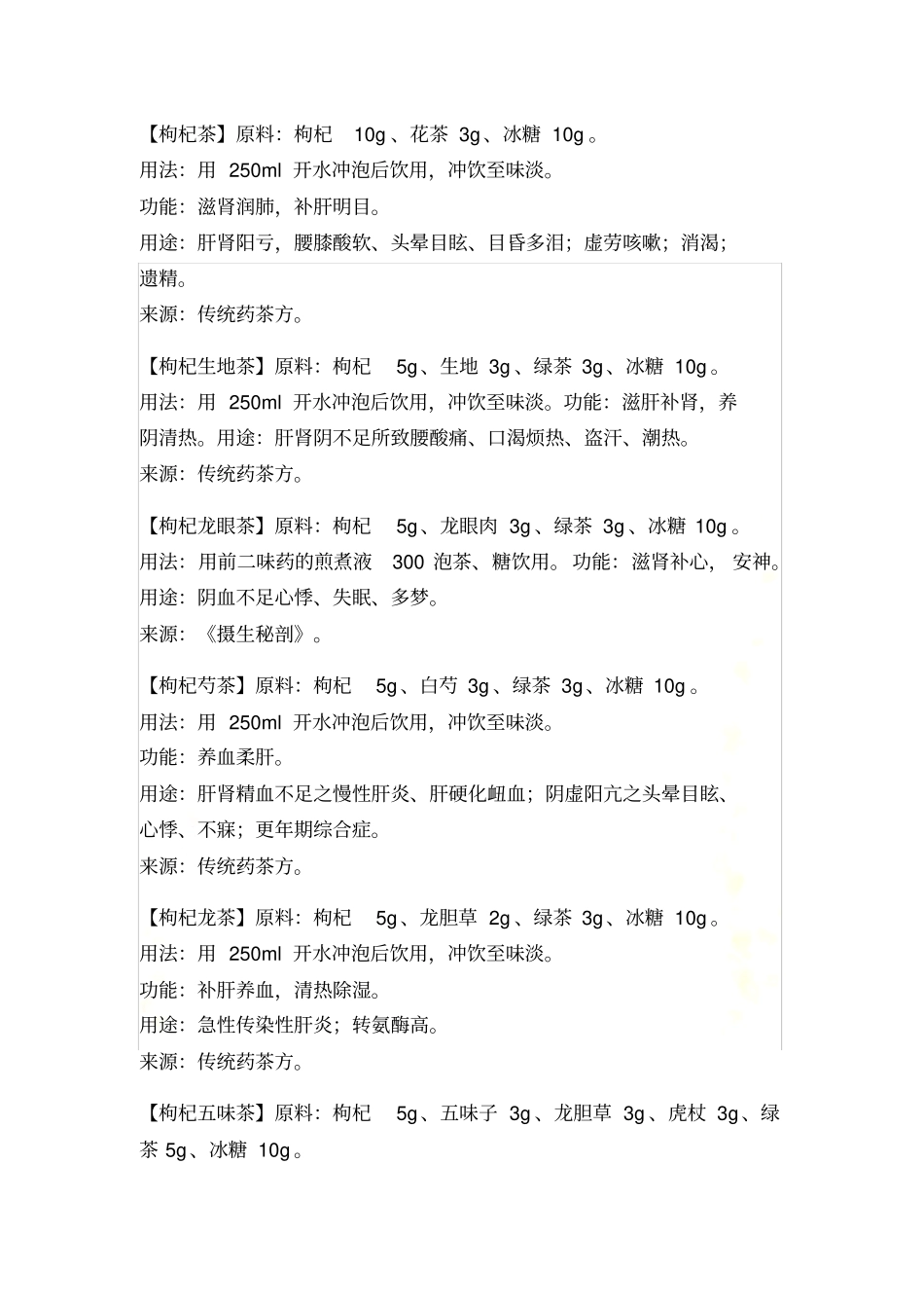 药店养生茶配方大全_第2页