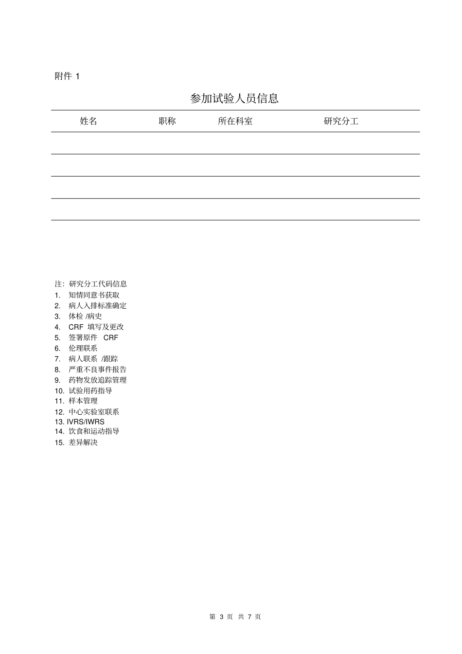 药物临床试验分中心小结表_第3页